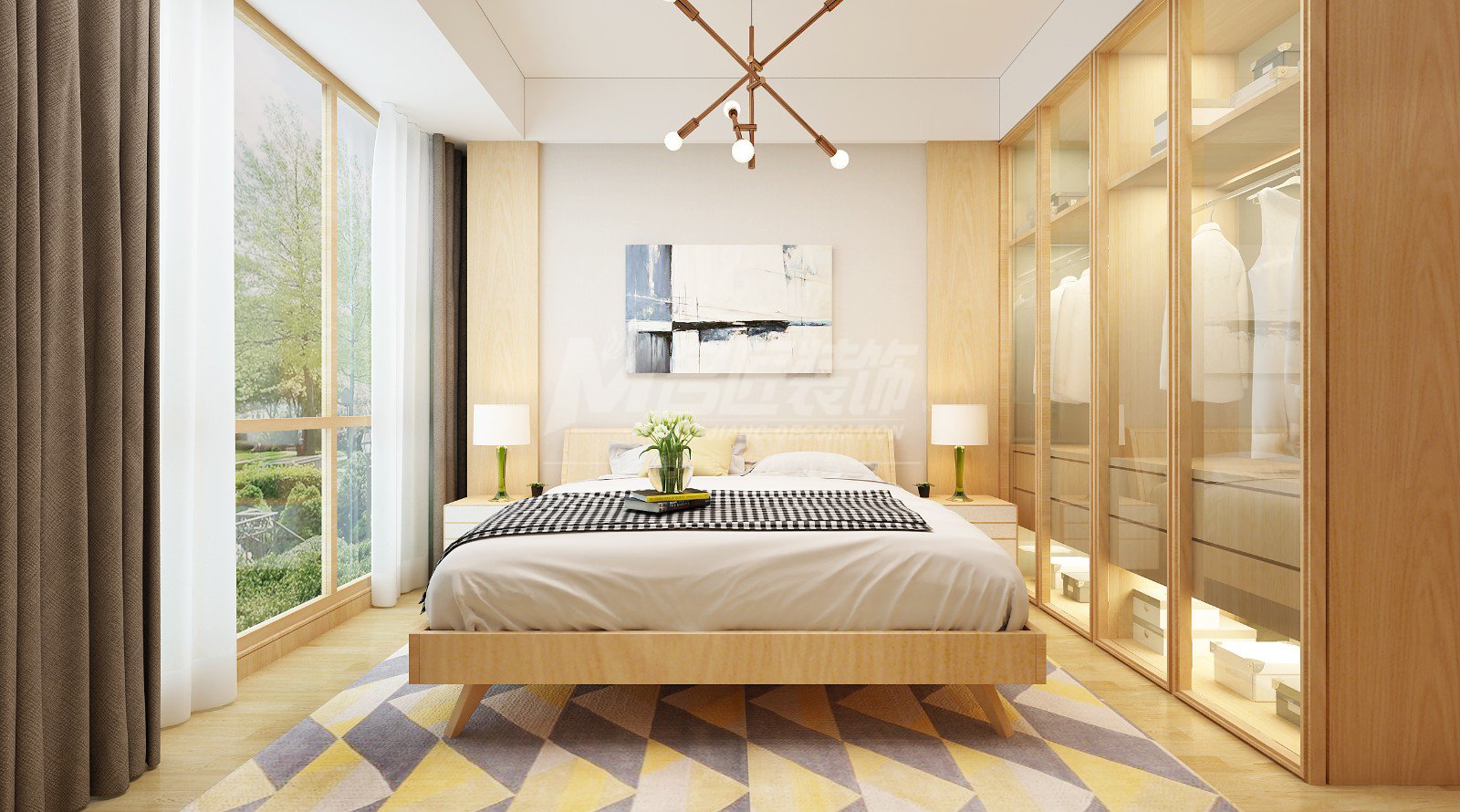 日照市水木清华高层现代简约风格四居室装修案例
