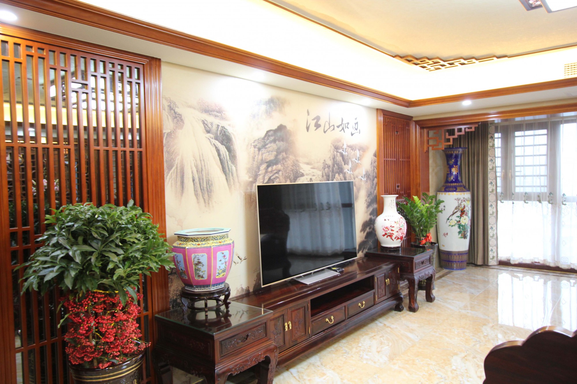 绵阳市芙蓉汉城新中式风格五居室装修案例