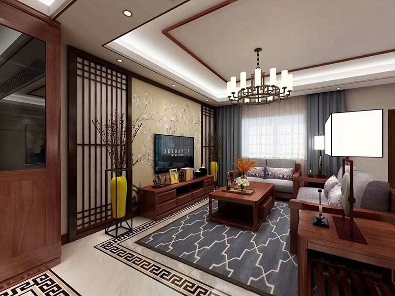 宁波市宾阳商住楼新中式风格三居室装修案例