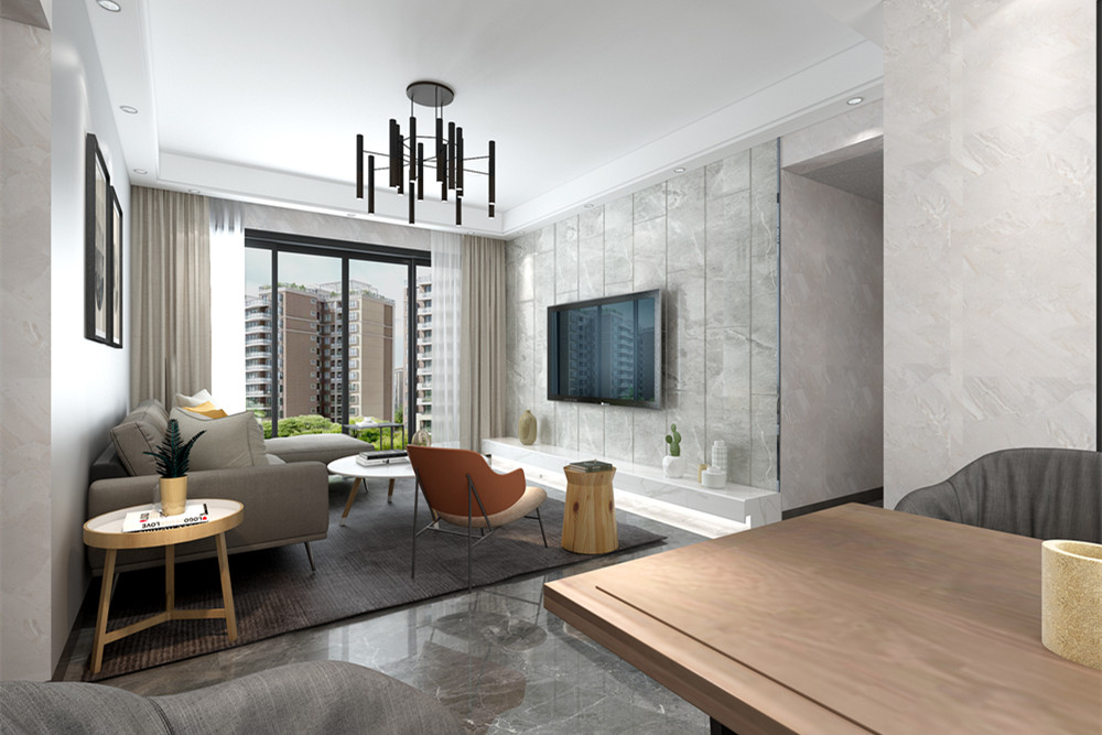 中山市中海龙湾国际现代简约风格三居室装修案例