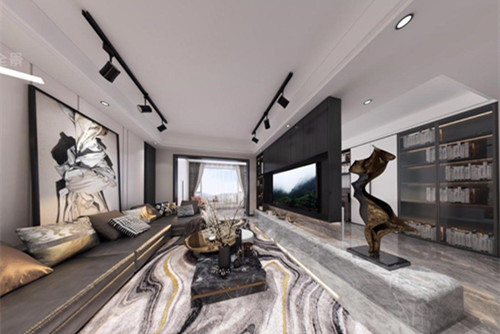 乐山市阳光·维多利亚现代简约风格三居室装修案例