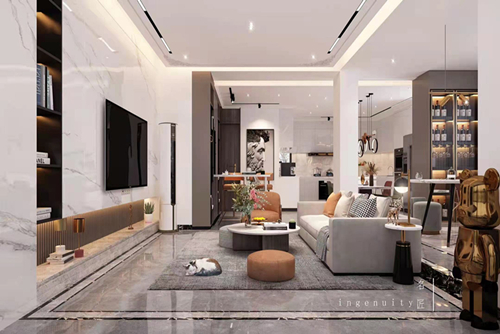 深圳市东海国际公寓轻奢风格三居室装修案例